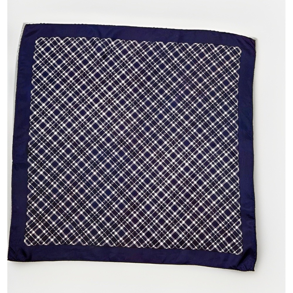 Vintage Glintex Women's Scarf Square Violet White Plaid  29x29 Made in Japan